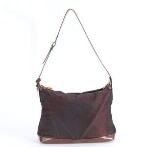 Gucci Bamboo Leather Shoulder Bag Tote Hand Brown